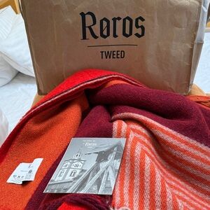 Roros Tweed Red and Orange Blanket
